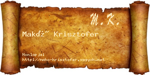 Makó Krisztofer névjegykártya