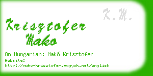 krisztofer mako business card